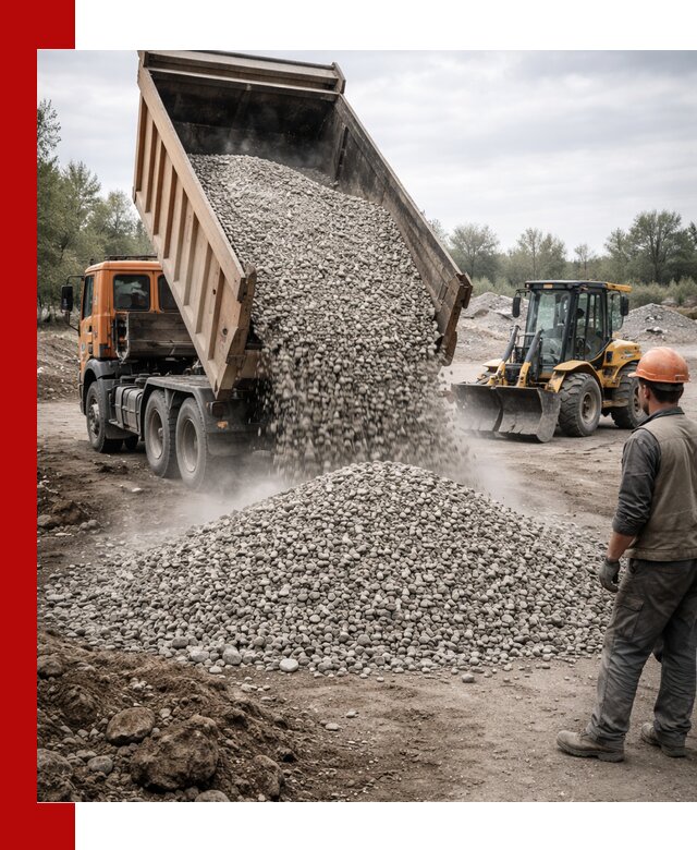 Доставка щебня в Чусовой крупными и мелкими фракциями