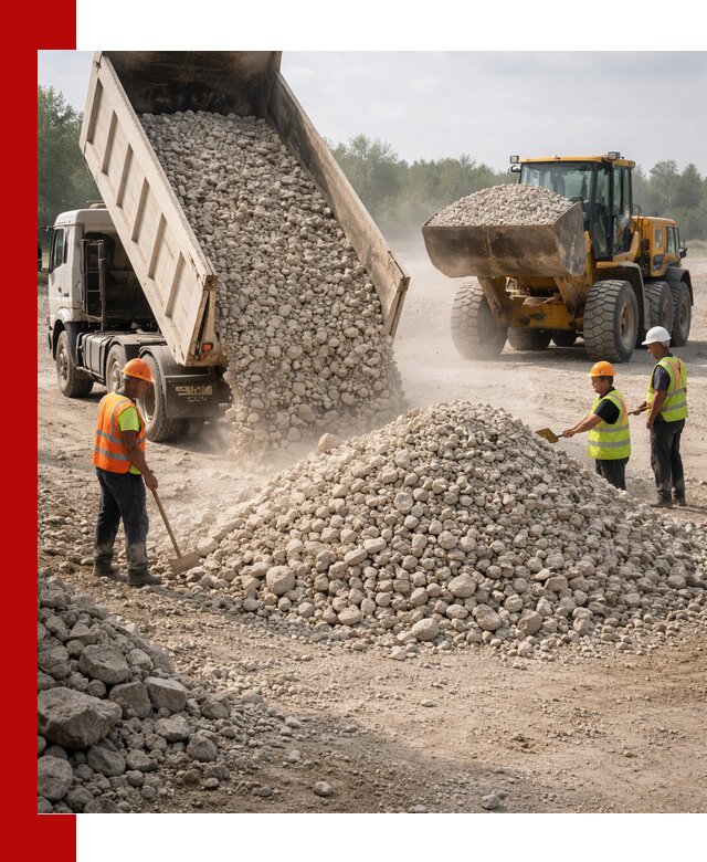Доставка известнякового щебня фр. 40-70 в Чусовой