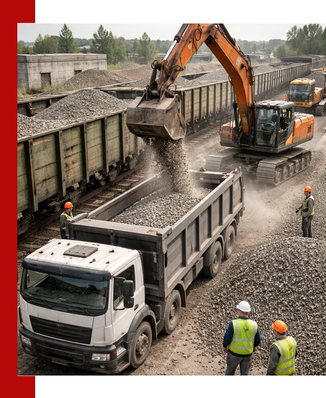 Железнодорожный щебень фракция 25–60 для поставок в Чусовой