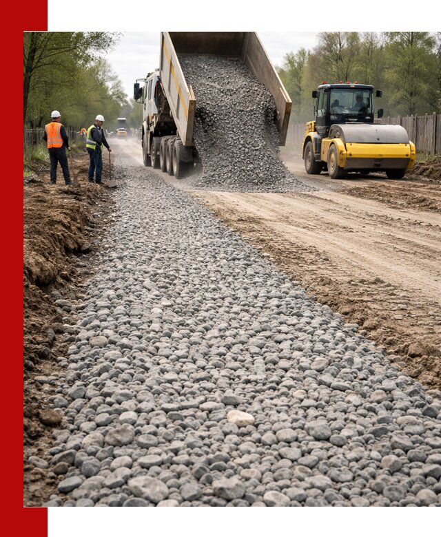 Доставка щебня для отсыпки дорог в Чусовой высокого качества