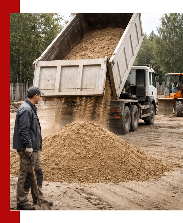 Доставка и продажа песка с разгрузкой в Чусовой