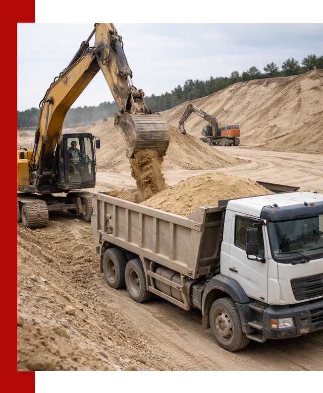 Доставка карьерного песка с самосвалами и разгрузкой в Чусовой