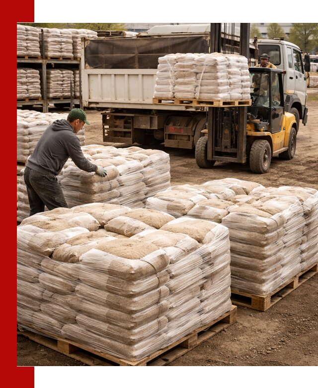 Карьерный песок в мешках с доставкой в Чусовой