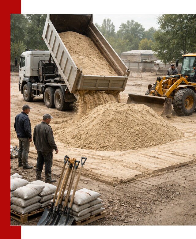 Доставка мытого песка в Чусовой с самосвалами по выгодной цене
