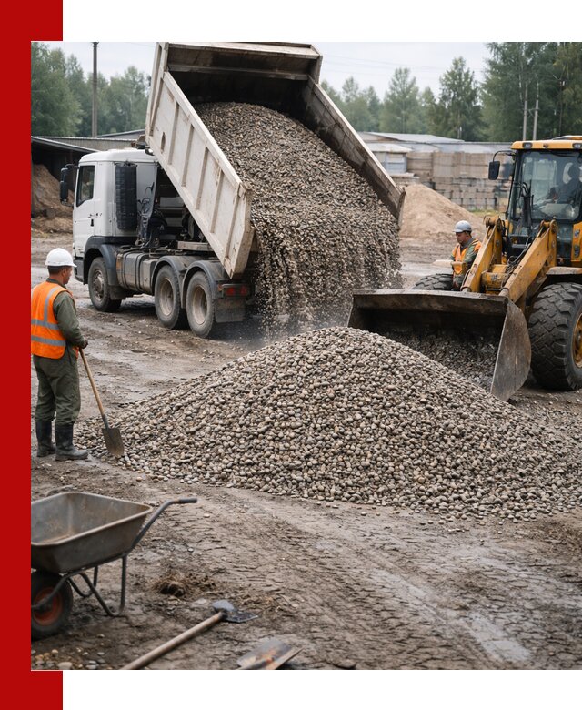 Мытый гравий с доставкой в Чусовой от карьера до участка