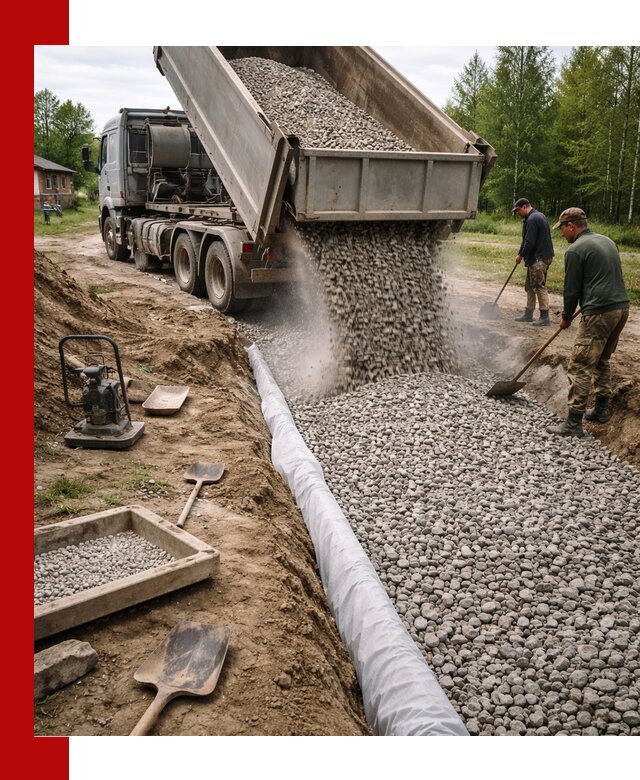 Гравий для дренажа с доставкой в Чусовой качественный и недорогой