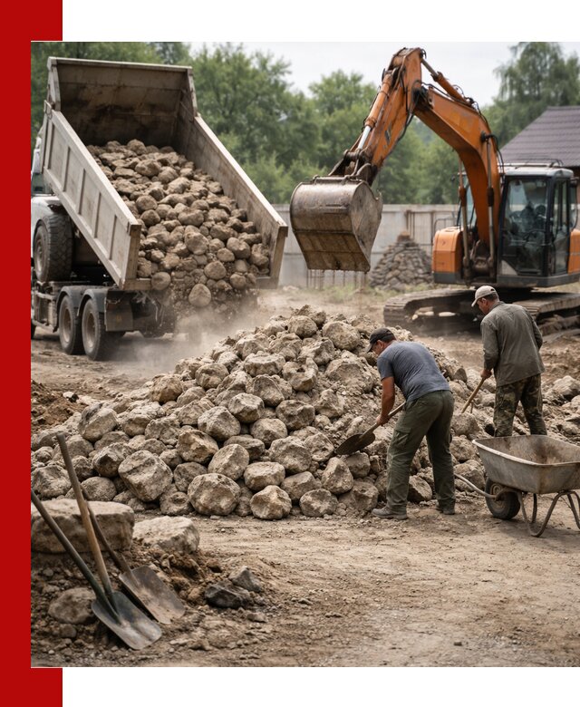 Доставка и разгрузка бутового камня в Чусовой