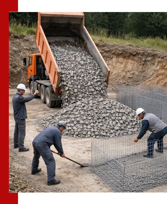 Камень для габионов с доставкой в Чусовой быстро и надёжно