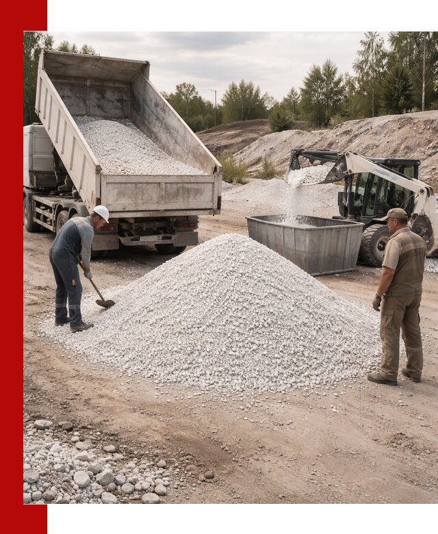 Доставка и продажа белой мраморной крошки в Чусовой