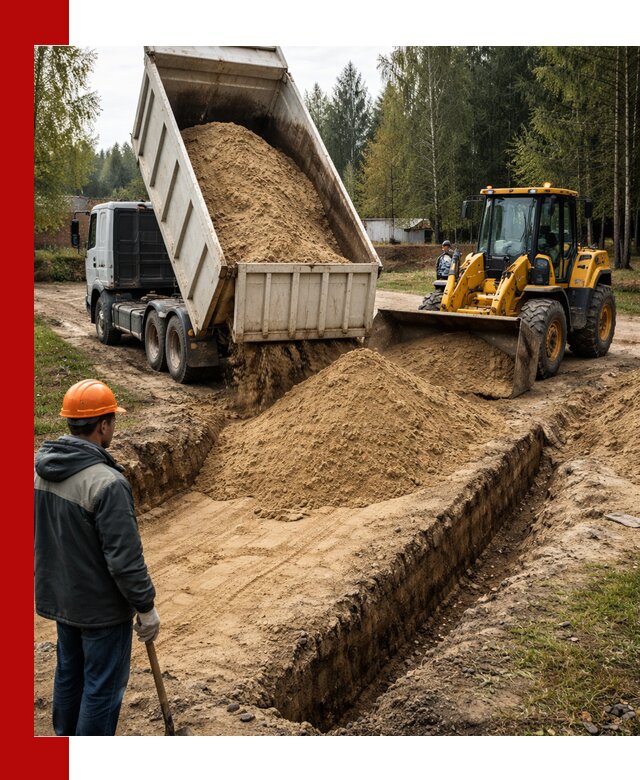 Доставка песчаного грунта в Чусовой для строительных работ