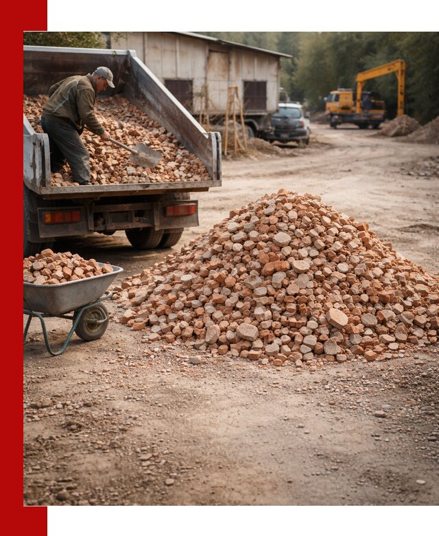 Доставка и подушка из боя кирпича с разгрузкой в Чусовой