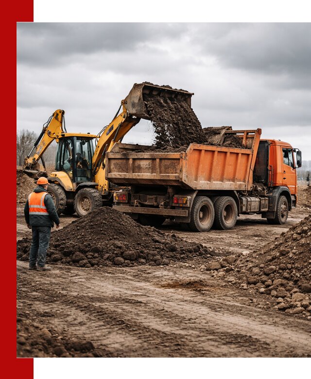 Вывоз грунта и строительного мусора в Чусовой грузовыми самосвалами