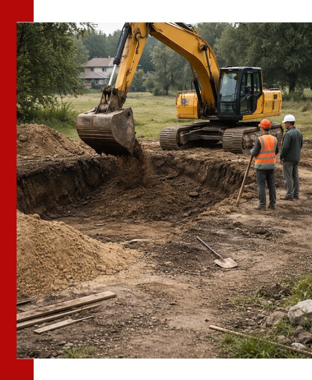 Рытье котлована под фундамент в Чусовой (быстро и недорого)